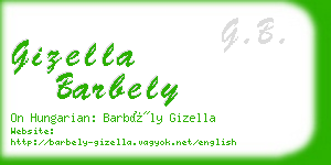 gizella barbely business card